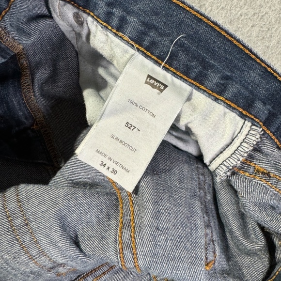 Levis Jeans Mens 34x30 Blue 527 Bootcut American Preppy Dark Wash Denim - Picture 8 of 8